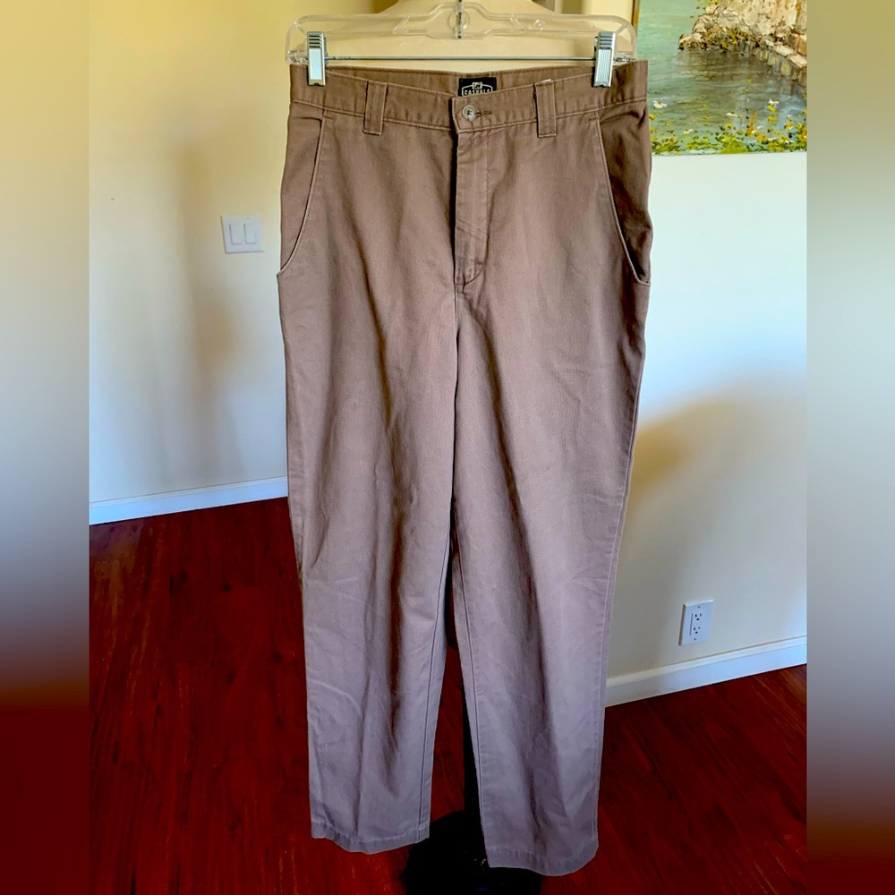 Brand new cotton, milk chocolate colored pants and they are wrinkle free.